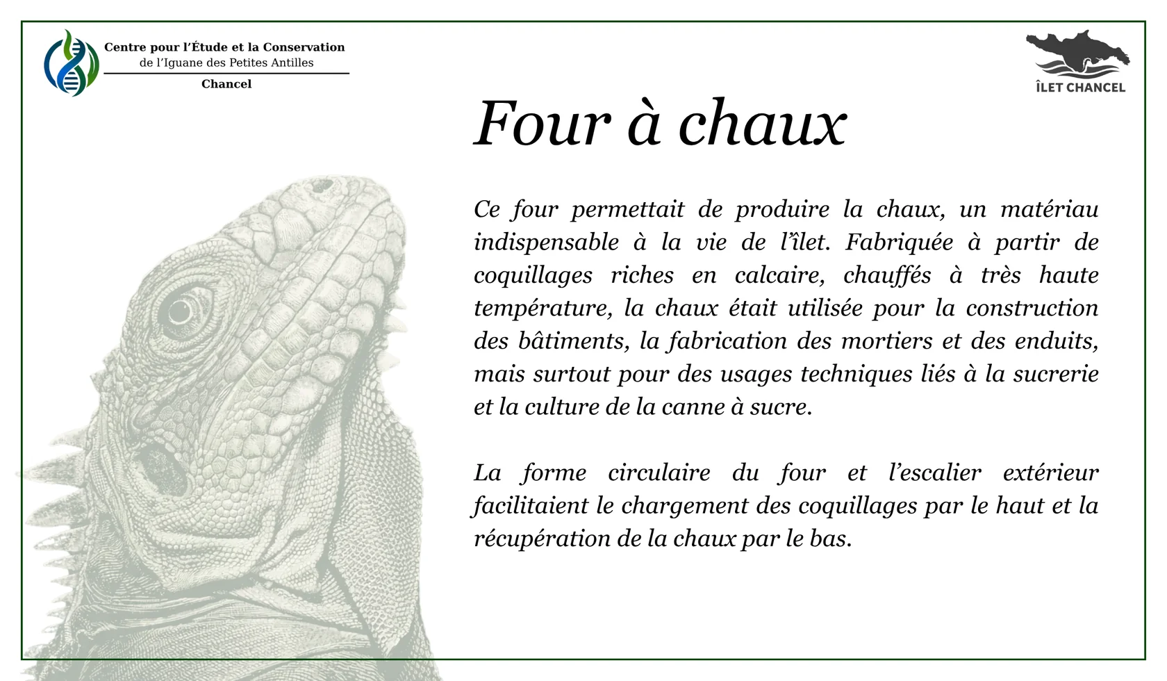 Panneau Le four à chaux - Îlet Chancel