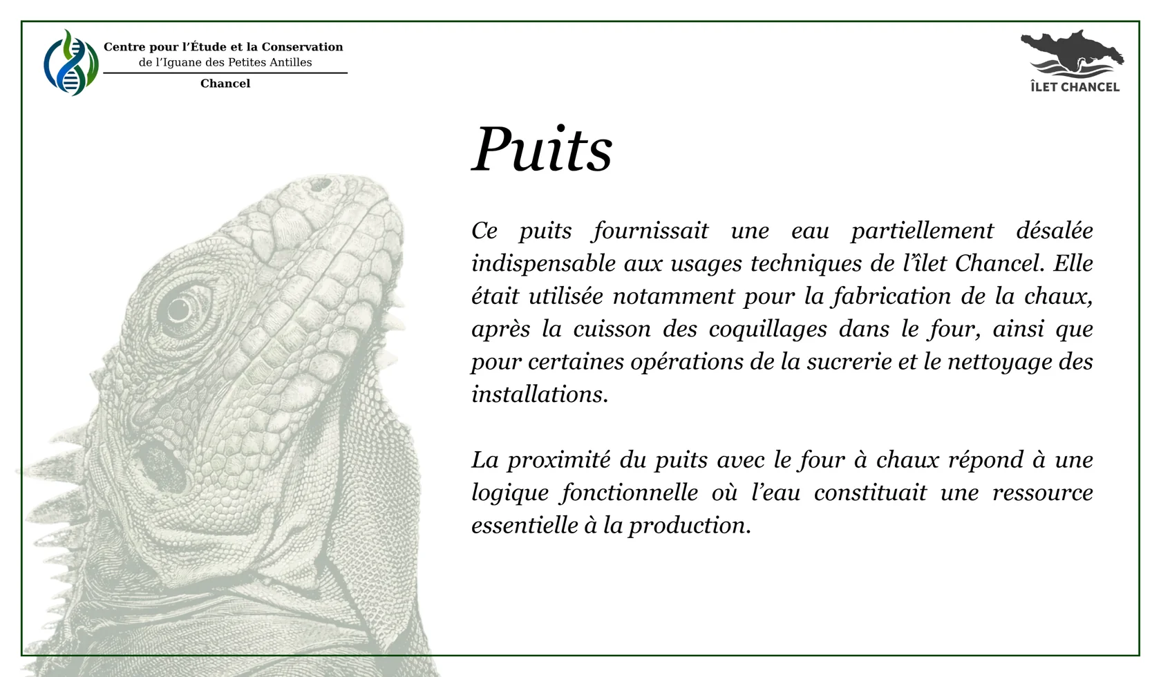 Panneau Le puits - Îlet Chancel
