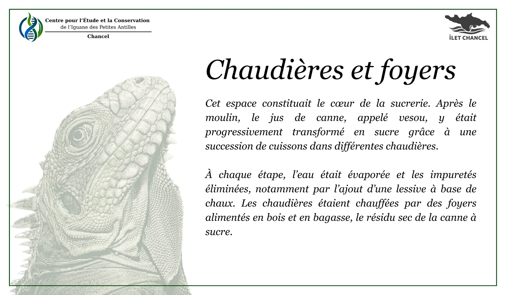 Panneau Chaudières et foyers - Îlet Chancel