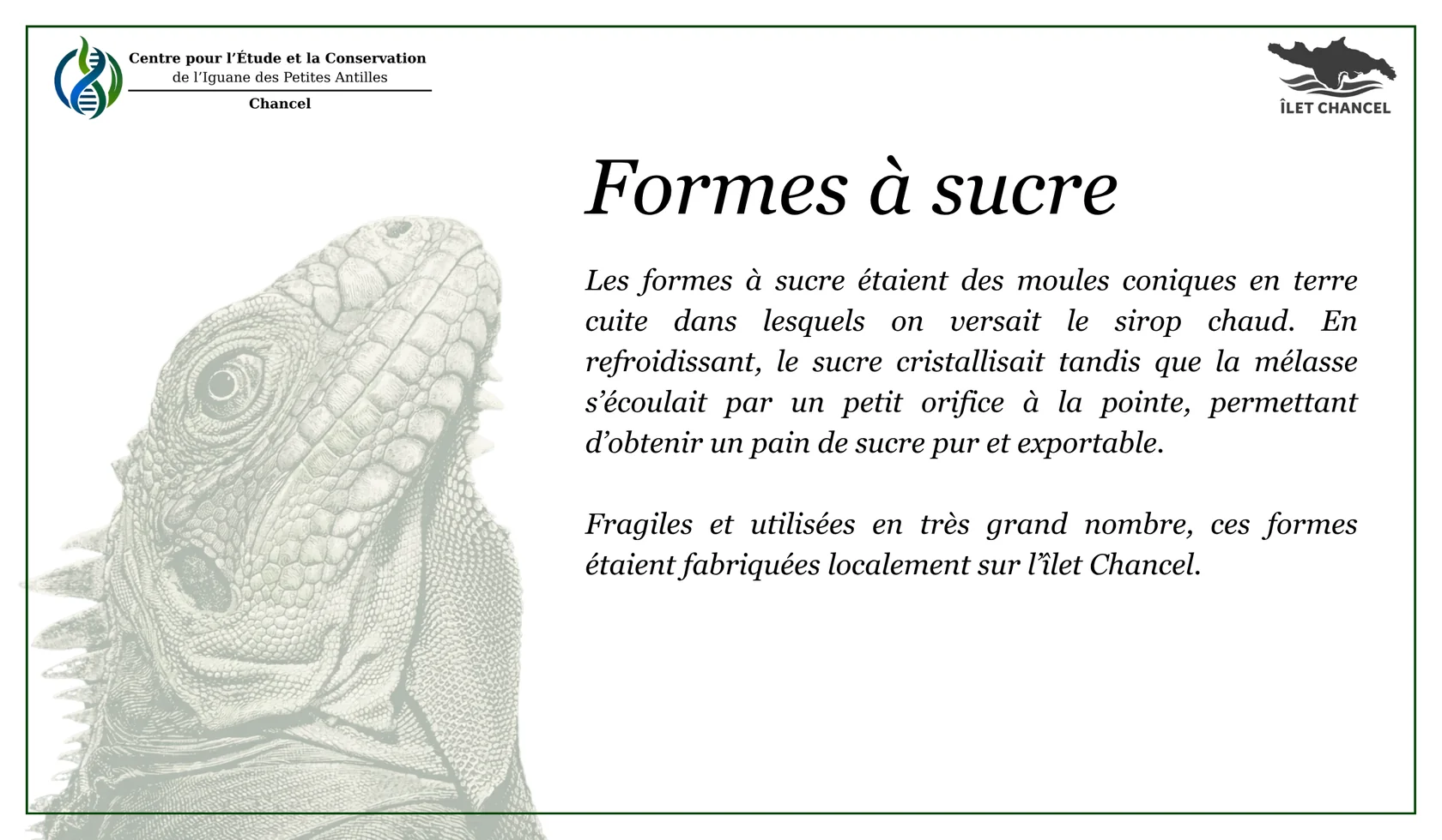 Panneau Les formes à sucre - Îlet Chancel