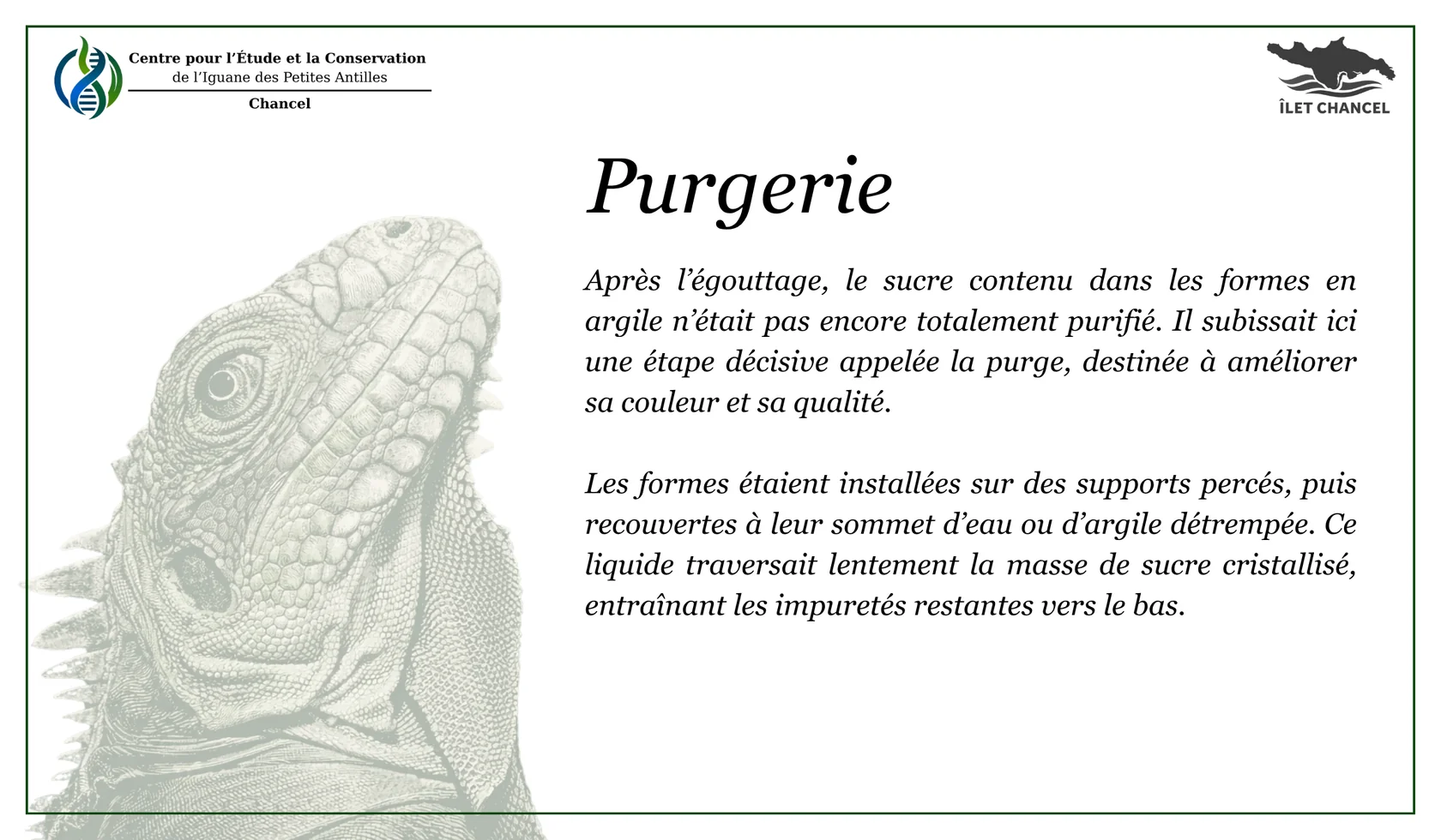Panneau La purgerie - Îlet Chancel