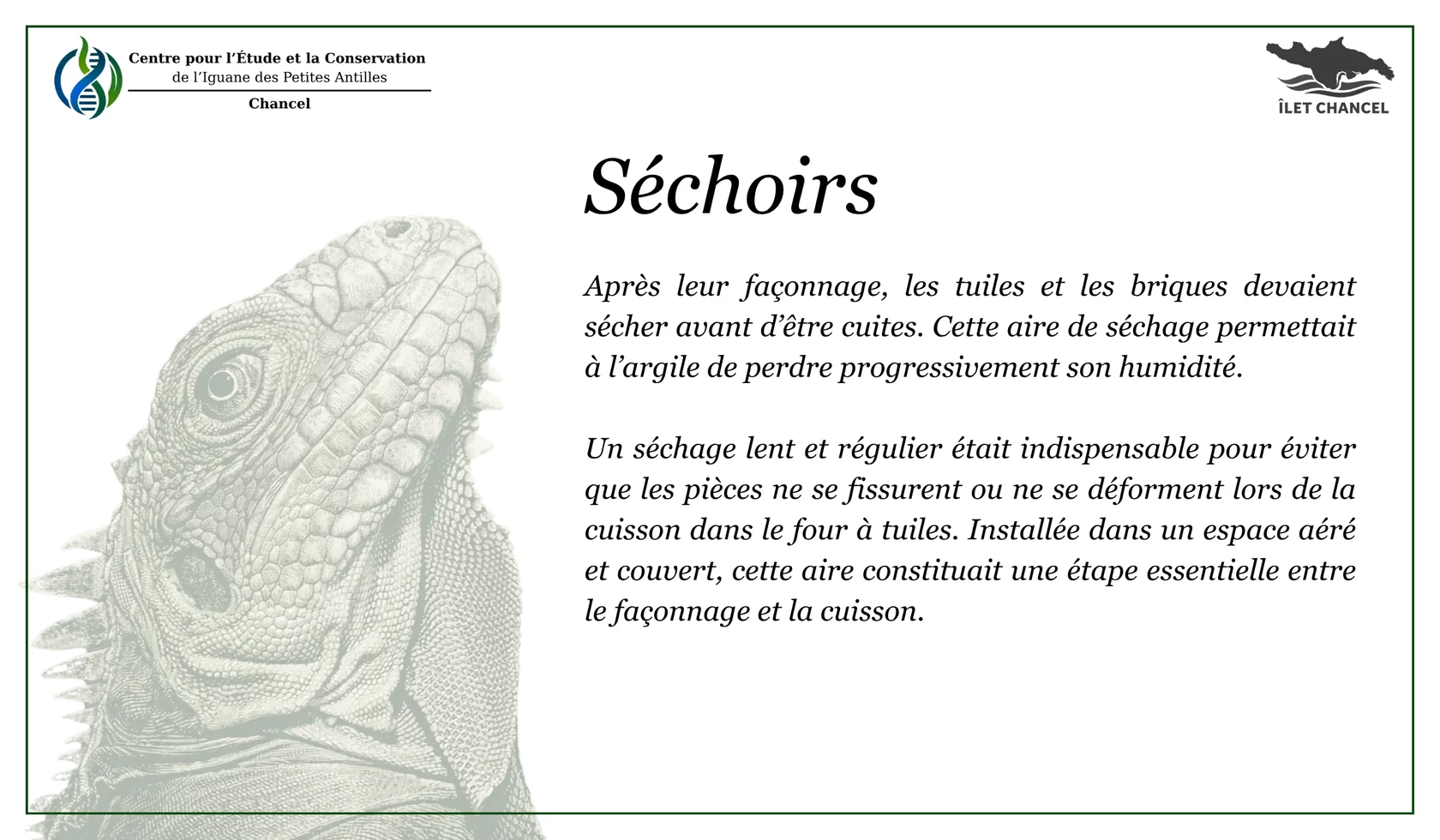 Panneau Les séchoirs - Îlet Chancel